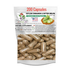 Honest Herbs Organic Ceylon Cinnamon & Bitter Melon Blend - 200 Veg. Caps (500mg)