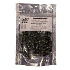 Chlorella Veggie Capsules (Binder) - Superfood - Green Algae - 50 or 100 Caps, 500mg