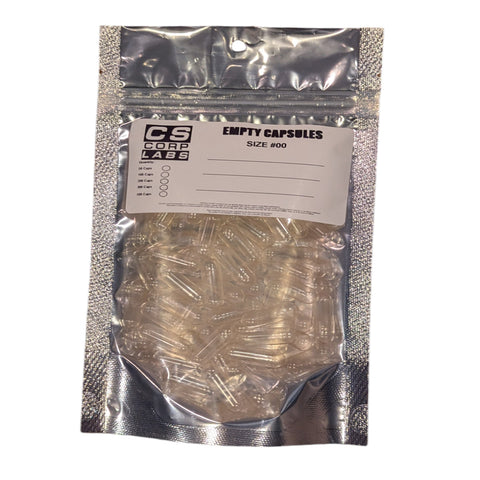 Empty Vegan Fillable Capsules Size #00 | Kosher | Halal | HPMC | Cellulose | Vegetarian - 100, 300, or 500 pcs.