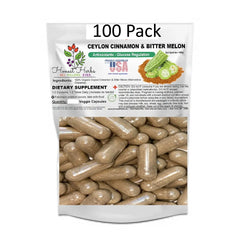Ceylon Cinnamon & Bitter Melon Veggie Capsules, 500mg, 100 ct.