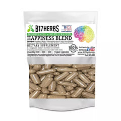 Happiness Blend - Wort, Rhodiola, Lemon Balm, Ashwagandha, Ginko, Gotu Kola 100 Veggie Capsules