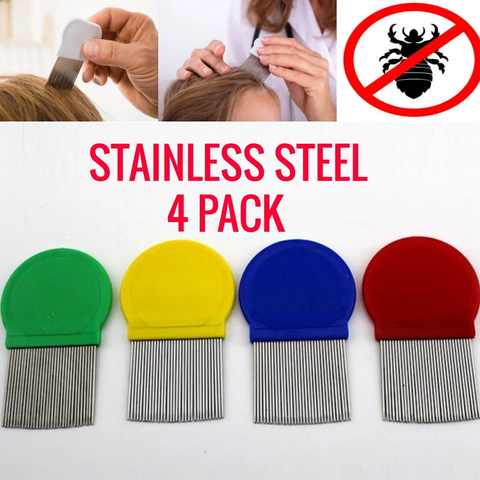 Stainless Steel Bristle Lice Combs (4 pack)