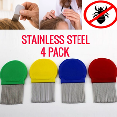 Stainless Steel Bristle Lice Combs (4 pack)