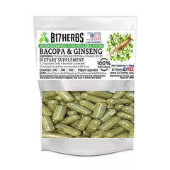 Bacopa & Panex Ginseng Blend - Nootropic, Energy, Focus, Pre-Workout - 100 Veggie Capsules