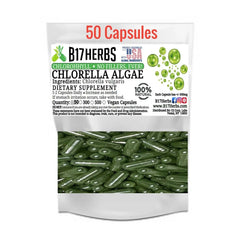 Chlorella Veggie Capsules - Superfood - Green Algae - 50 Caps, 500mg
