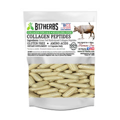 Collagen Peptide Capsules - Grass Fed, Bovine, Type I & III - 100 Caps, 500mg