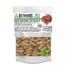 Red Reishi Extract 4:1 - Dual Extracted - Mushroom Powder - 100 veggie caps