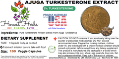 Turkesterone Extract - 10:1 from Ajuga Turkestanica - 2% [P]ure Turkesterone - [X]-Strength, 100 Veggie Caps, 500mg