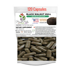 Black Walnut Hull -  (Juglans nigra) - Skin and Detoxification - 1000mg - 120 Caps