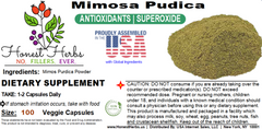 Mimosa Pudica Seed [P]owder Veggie Caps - Antioxidants - No Fillers - Honest Herbs - 500mg, 100 Caps