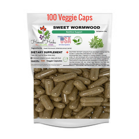 Sweet Wormwood Veggie Caps - 300mg - Honest Herbs - 100 Veg. Caps