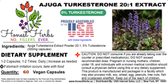 Turkesterone 5% - Ajuga Turkestanica Extract 20:1 - 500mg - Honest Herbs 60 Veggie Caps